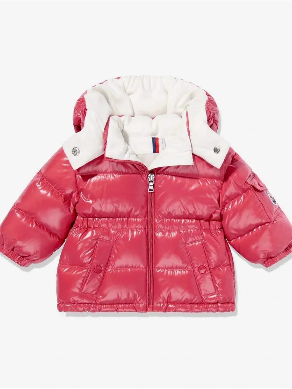 Moncler Pink and White Kids Puffer Jacket